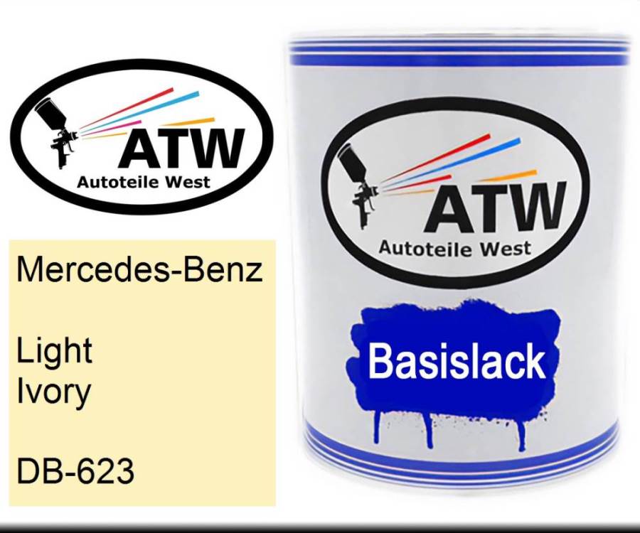 Mercedes-Benz, Light Ivory, DB-623: 1L Lackdose, von ATW Autoteile West.